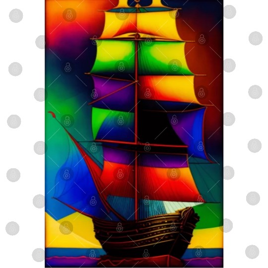 Colorfull Ship Painting Digital Files