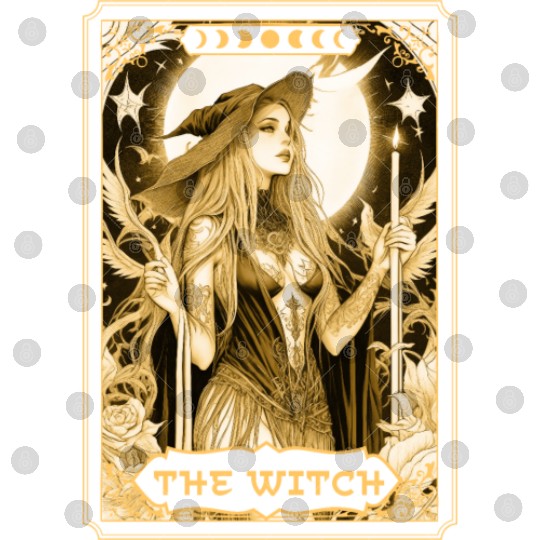 Dark Witch Tarot Card Magic Boho Mystic Celestial Digital Files