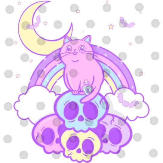 Pastel Goth Cat Skull Lover Cute Gothic Yami Digital Files