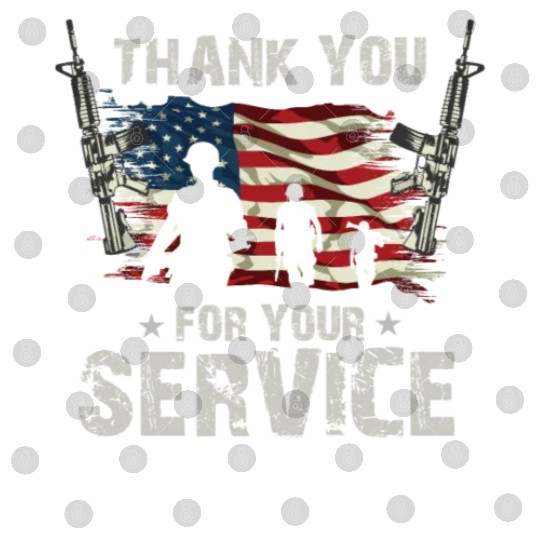 Thank You For Your Service US Flag Veterans Day Digital Files
