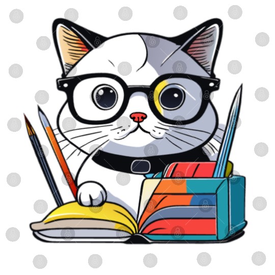 Back to school cat Digital Files