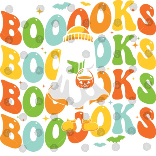 Booooks Cute Ghost Reading A Book Funny Book Lover Digital Files