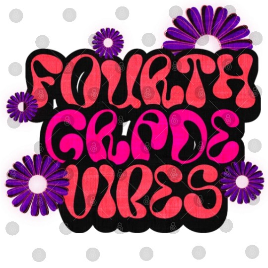 Fourth Grade Vibes for School Guys Neon Colors Flo Digital Files