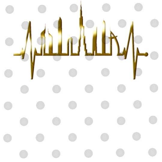 Dubai Skyline Heartbeat Burj Khalifa Silhouette Digital Files