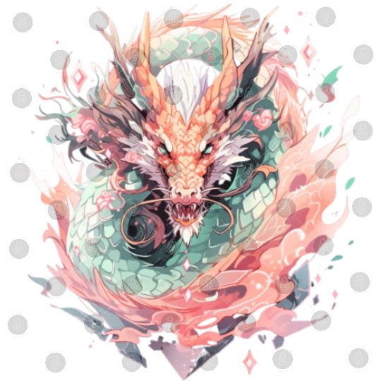 Adorable Crystal Chinese Dragon Digital Files