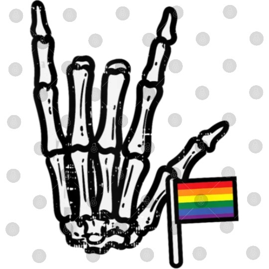 Gay Flag I Love You Hand Skeleton Rainbow Pride Digital Files