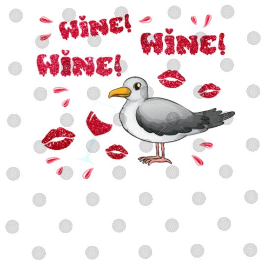 Wine Seagull Bird Lover Shorebird Seagulls Digital Files