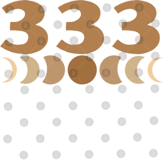 Moon Cycle Brown Angel Numbers 333 Digital Files