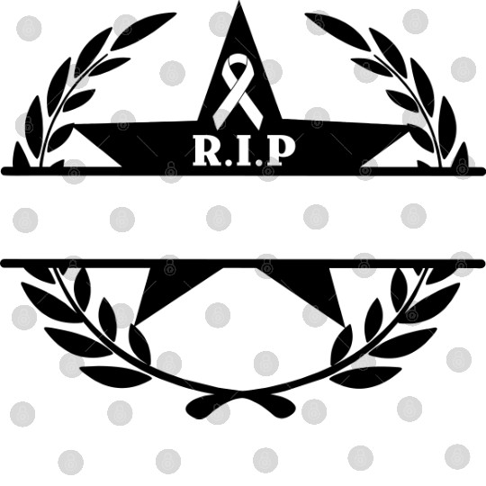 Laurel wreath star and bow RIP Digital Files