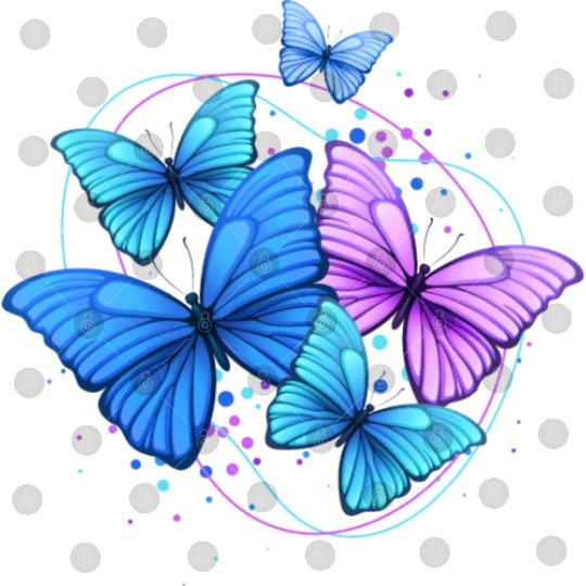 Colorful Butterflies Unisex Jersey Short Digital Files