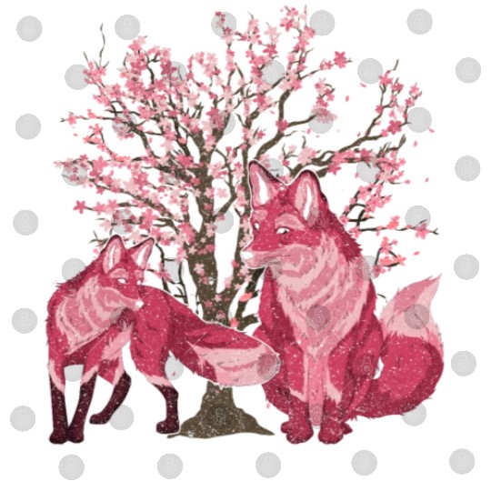 Cherry blossom tree forest animal gift sakura fox Digital Files