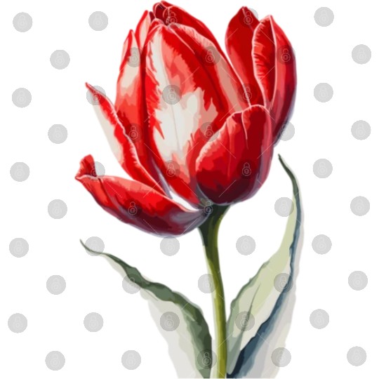 a red tulip flower Watercolor Digital Files