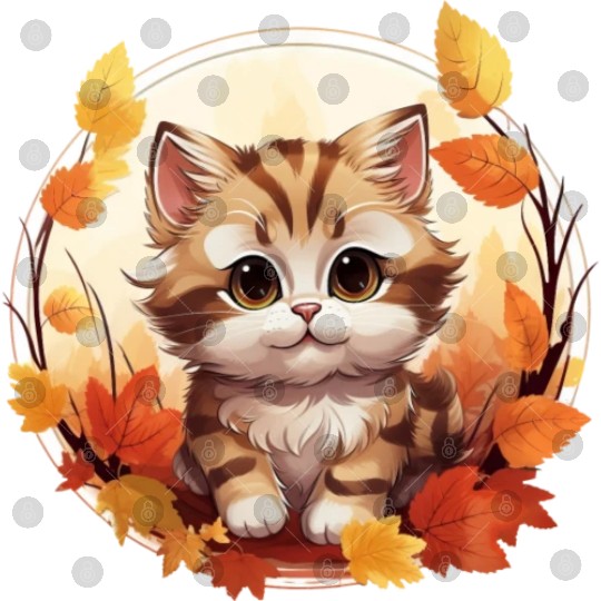 Autumn Cat in Sunset: Sweet Serenity Digital Files