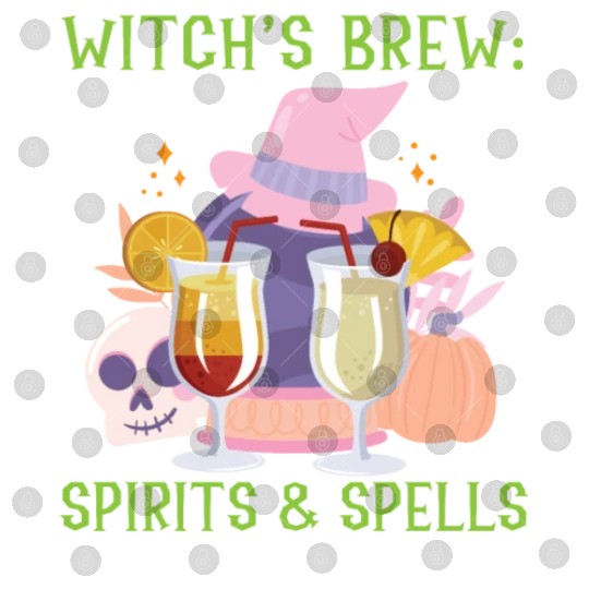 Witch's Brew: Spirits & Spells Bartender Halloween Digital Files
