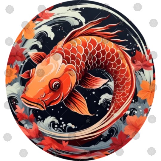 Autumnal Koi Fish at Sunset Digital Files