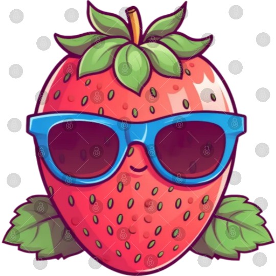 Cool Kawaii Strawberry: Fruity Trendsetter Digital Files