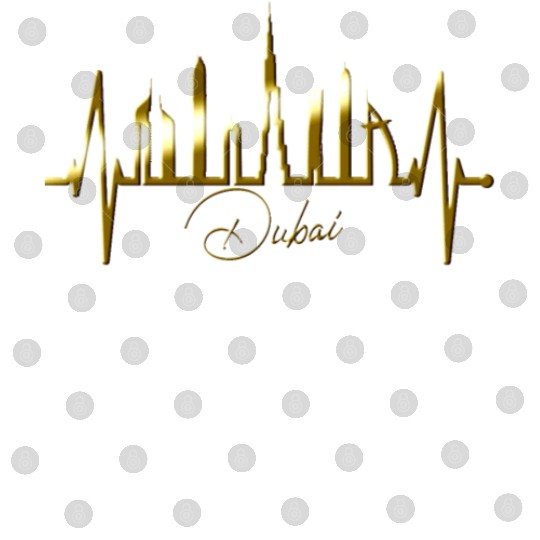 Dubai Skyline Heartbeat Burj Khalifa Silhouette Digital Files