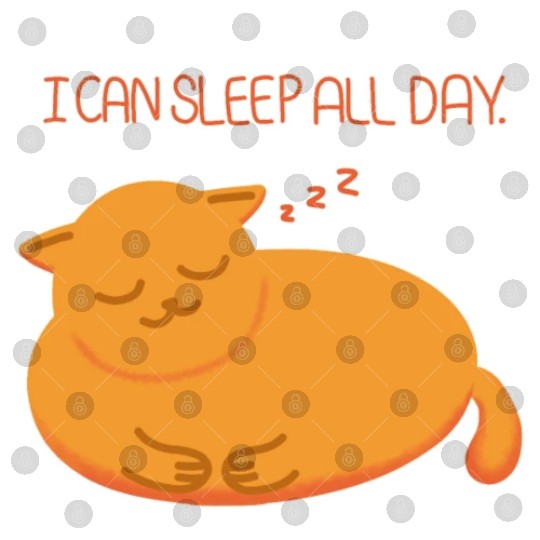 I can sleep all day Lazy orange cat Digital Files