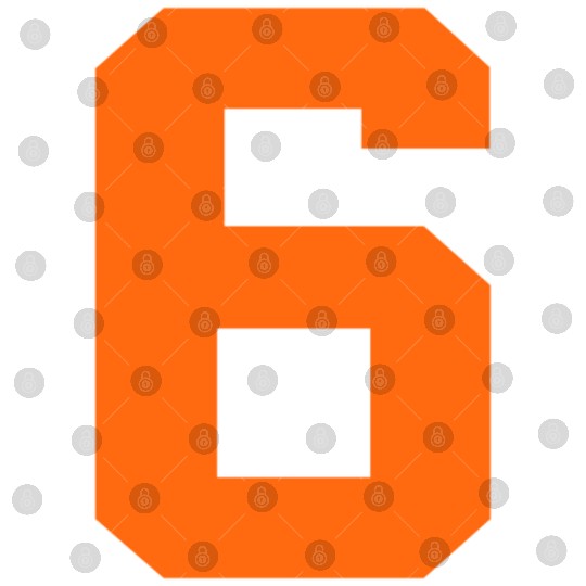 Number 6 Sports Orange Digital Files