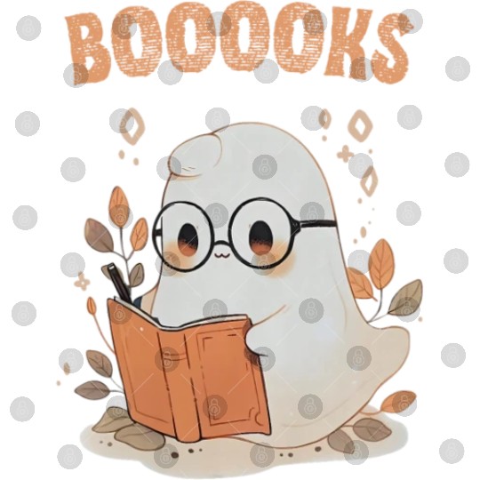 Funny Halloween Ghost Book Reading School Teacher Digital Files