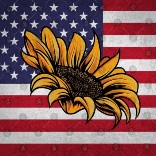 Sunflower Gardening Us Flag Digital Files