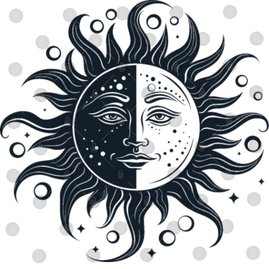 Harmonious Sun and Moon - Spiritual Design Digital Files