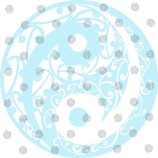 Yin And Yang In A Koru Pattern In A Light Blue Digital Files