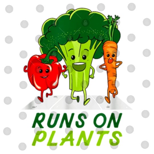 runs on plants vegan vegetarian runner broccoli gi Digital Files
