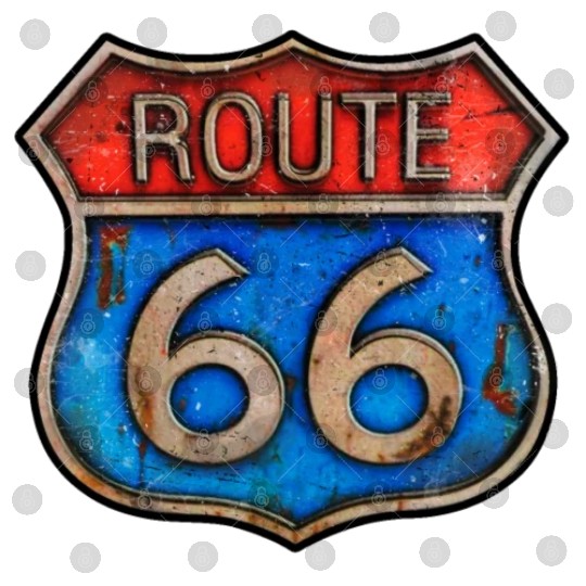 Route 66 vintage sign - Rusty metal Digital Files
