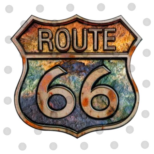 Route 66 vintage sign - Dingy metal sign 2 Digital Files