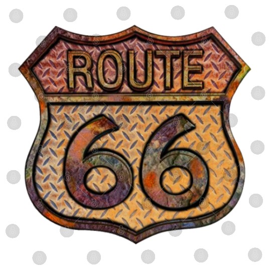 Route 66 vintage sign - Rusty metal 2 Digital Files
