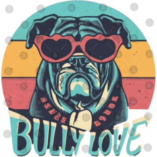 Dog Love Bully Retro Digital Files Dog owner Bully lover