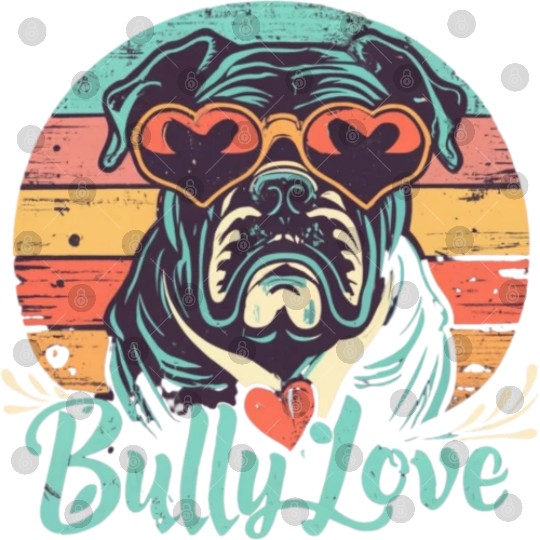 Dog Love Bully Retro Digital Files Dog owner Bully lover