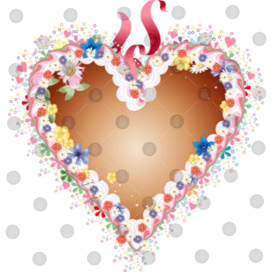 Gingerbread heart folk festival with flowers Digital Files