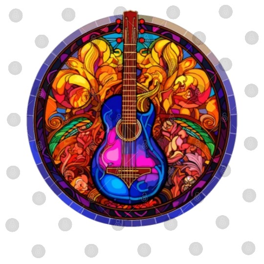 I love Guitar and Stained Glass Art - Funny and Un Digital Files
