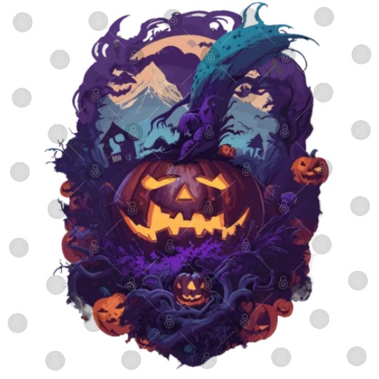 Scary Halloween Pumpkin Digital Files