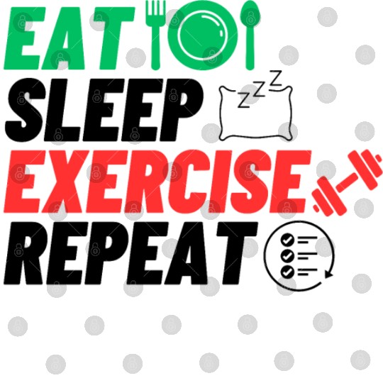 eat sleep EXERCISE repeatlife of heroes power Digital Files