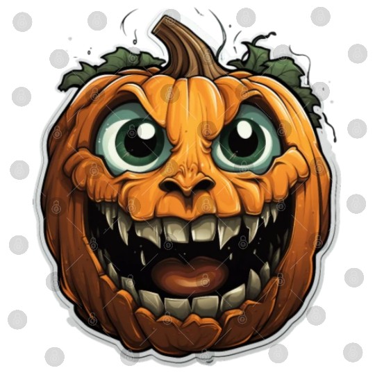 Scary Pumpkin Face I Spooky Halloween Digital Files