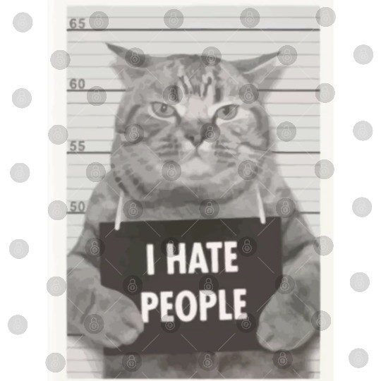 I hate people cat Digital Files