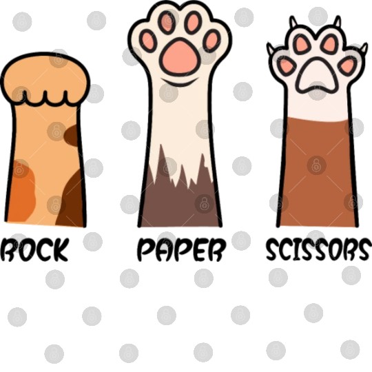 Rock Paper Scissors with Cat Paws Digital Files