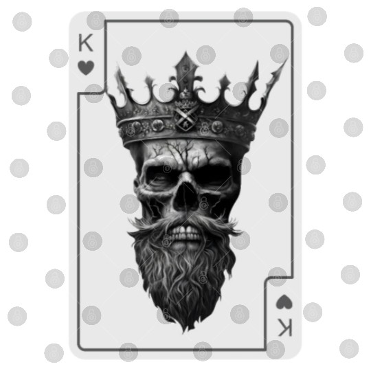 King of Hearts Creepy Card Game Poker Digital Files
