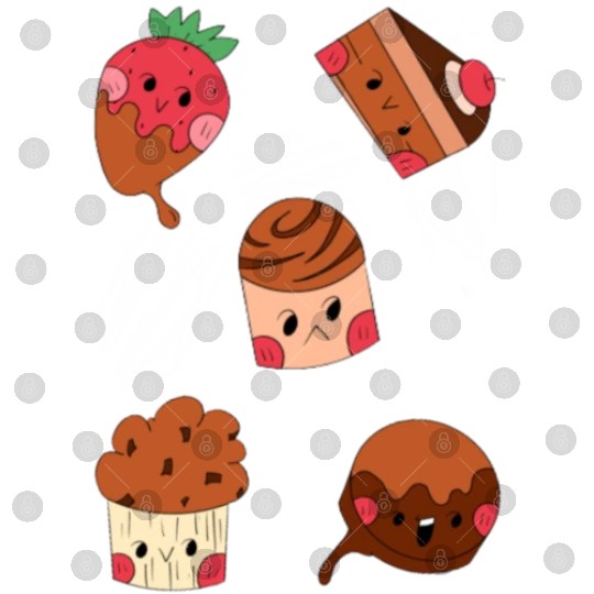 Cute Chocolate Sweet Desserts Sticker Pack Digital Files