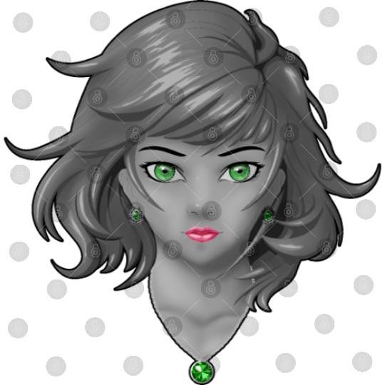 Anime girl with pretty jewelry Digital Files