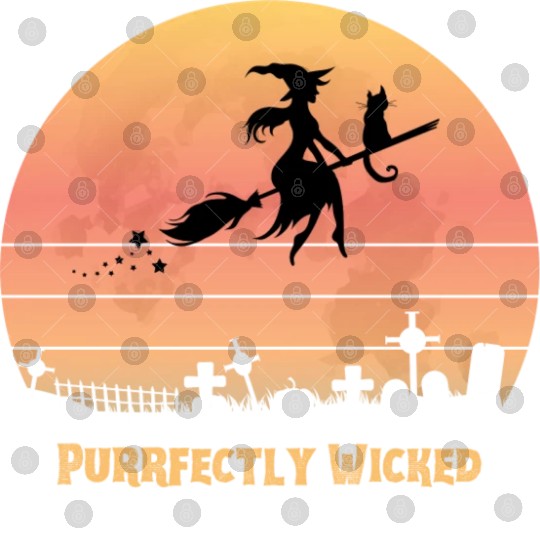 Wicked Cat Witch Funny Halloween Witch Digital Files