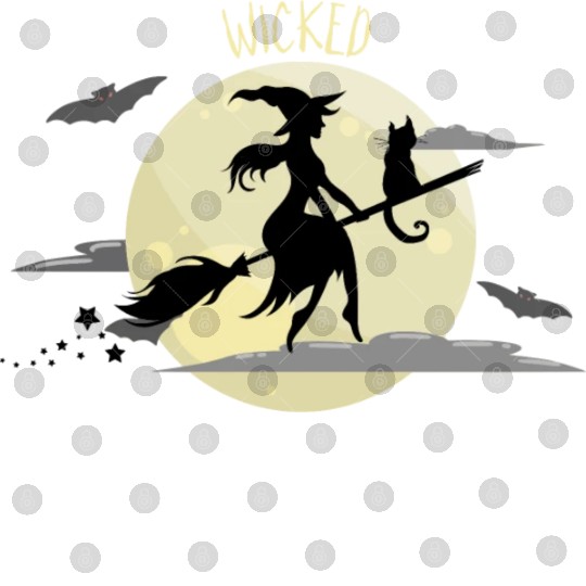 Wicked Cat Witch Funny Halloween Witch Digital Files