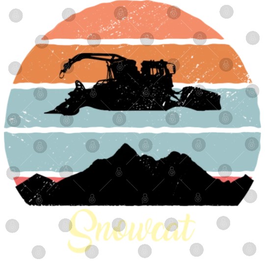 Snowcat Vintage Snow Vehicles Retro Sunset Digital Files