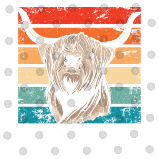 Retro Scottish Highland Cow Outfit Digital Files