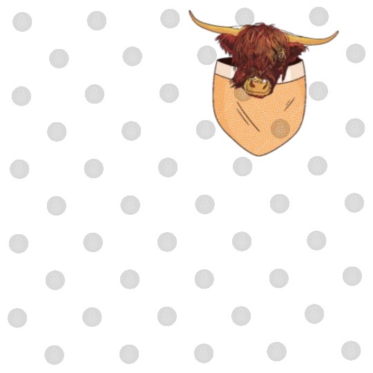 Scottish Highland Cow Pocket Design Digital Files
