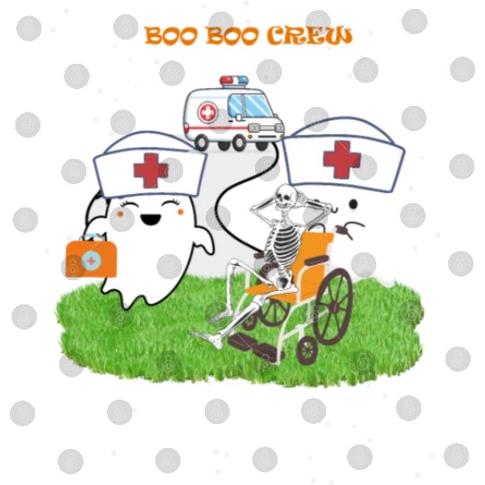 Funny Halloween Boo Boo Crew Ghost Nurse Digital Files