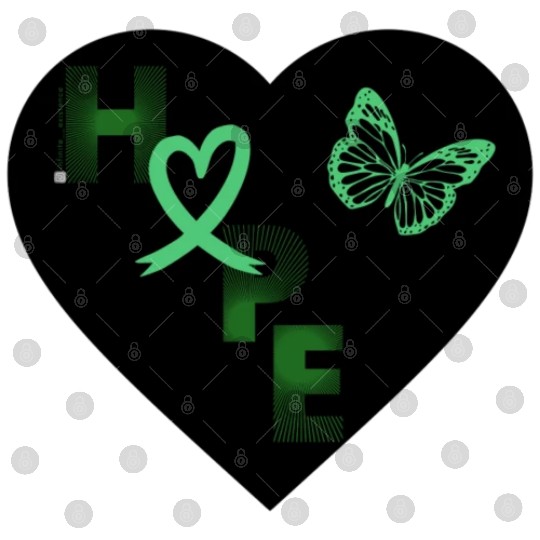 Liver Cancer Hope & Butterfly Heart Black/Green Digital Files